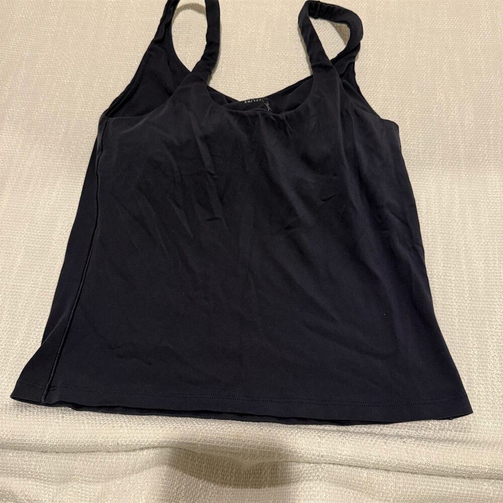 OFFLINE by Aerie Cami Tank Top Womens M Black Built-In Bra Scoop Neck